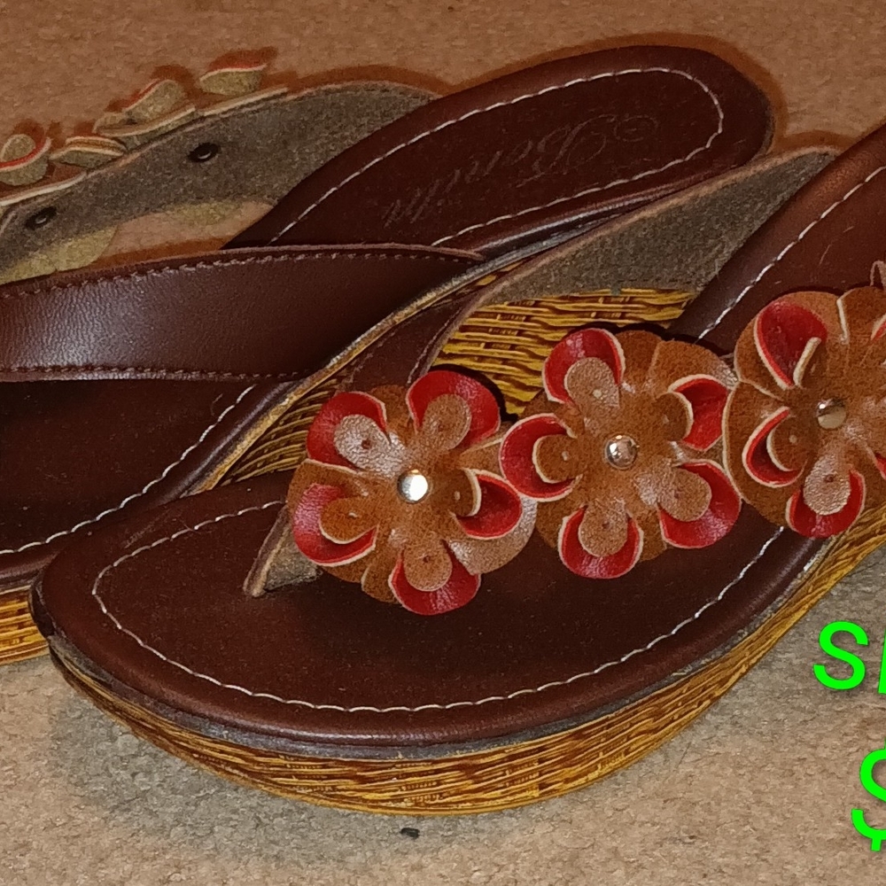 Floral Wedge Sandals